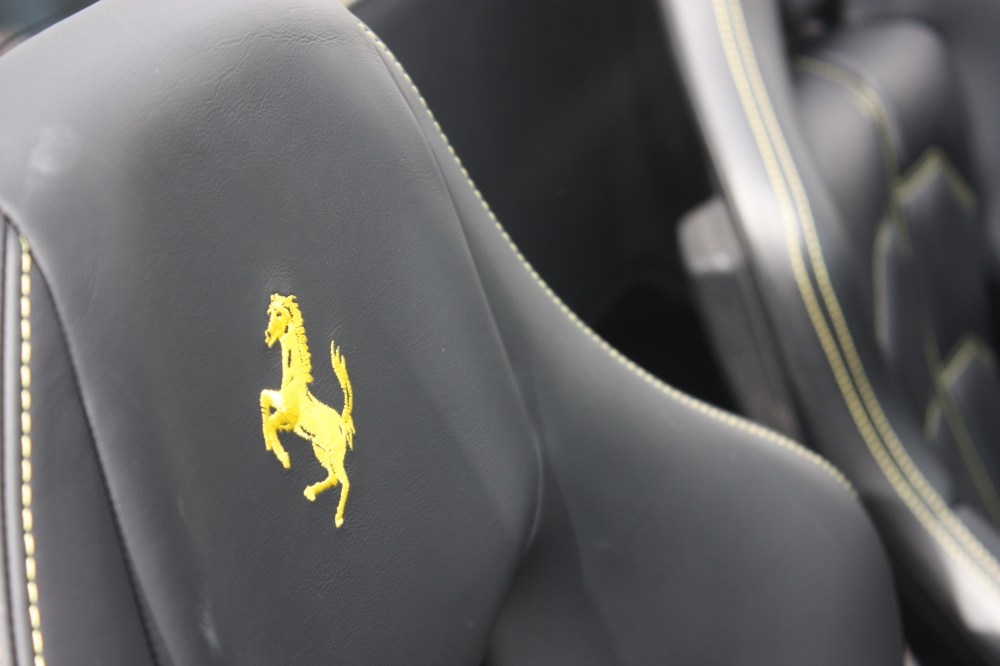 458 yellow stiched headrest
