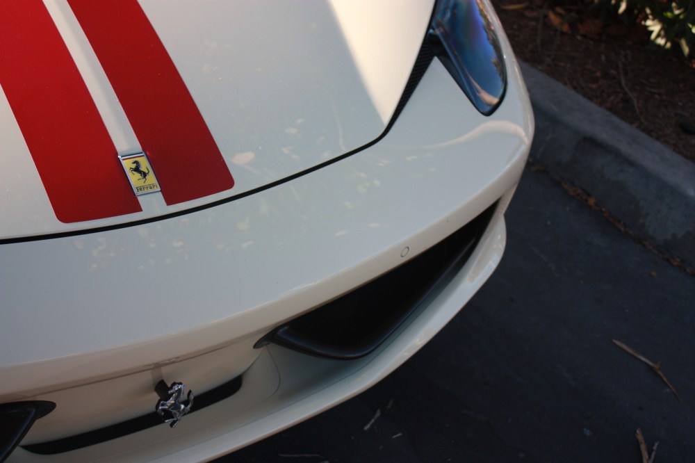 white and red 458 hood overheads